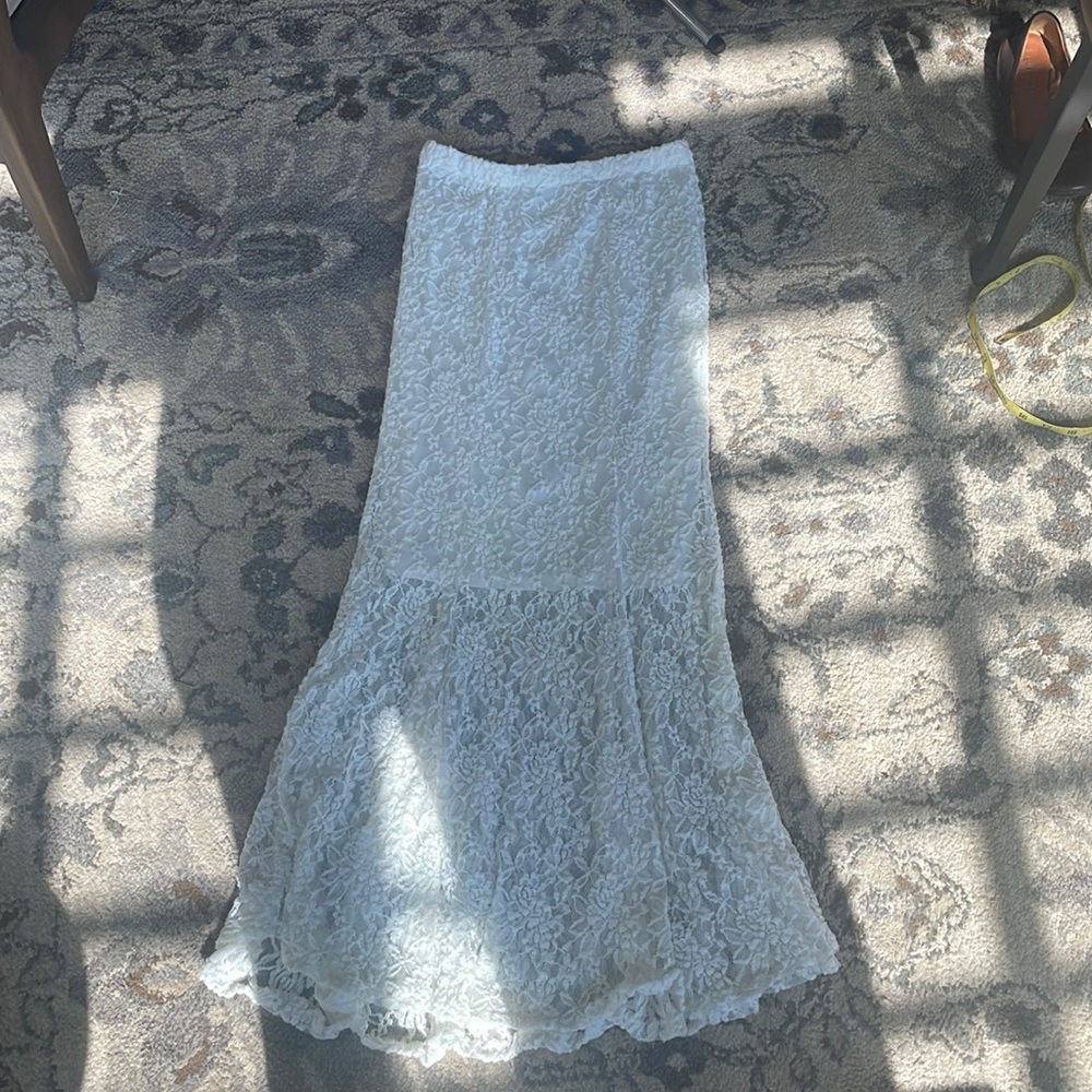 White lace mermaid skirt